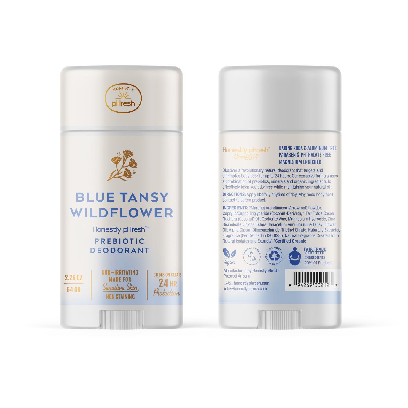 Blue Tansy & Wildflower pH Balancing Deodorant Stick