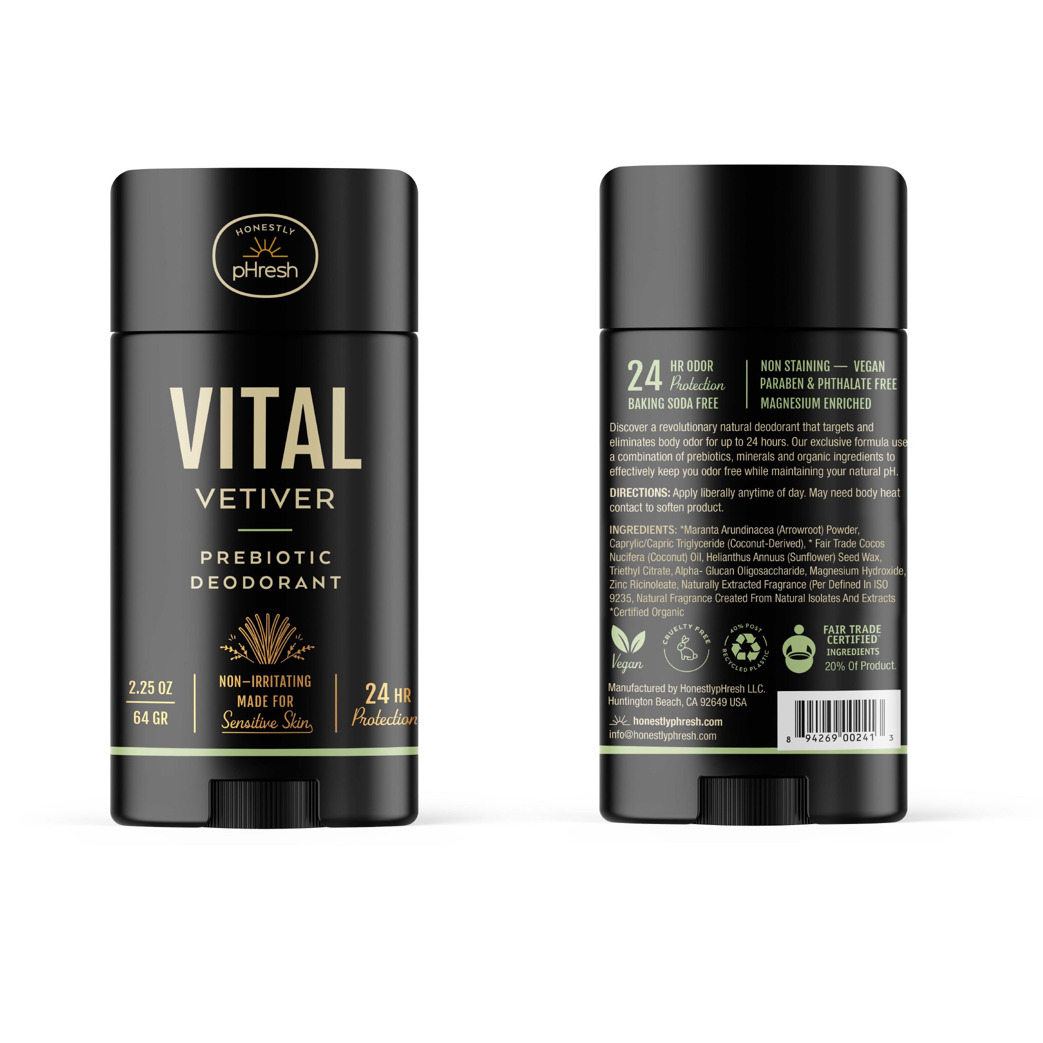 Vital Vetiver Aluminum Free Deodorant Stick – honestlyphresh