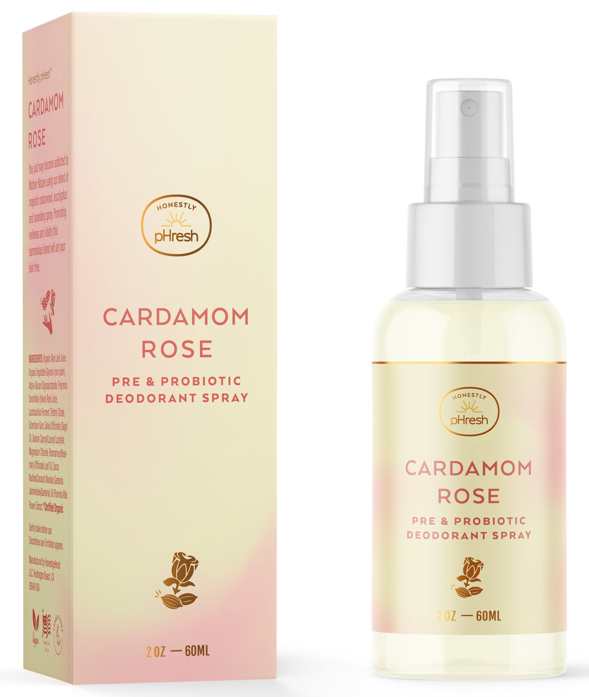 Cardamom Rose Pre + Probiotic Deodorant Spray