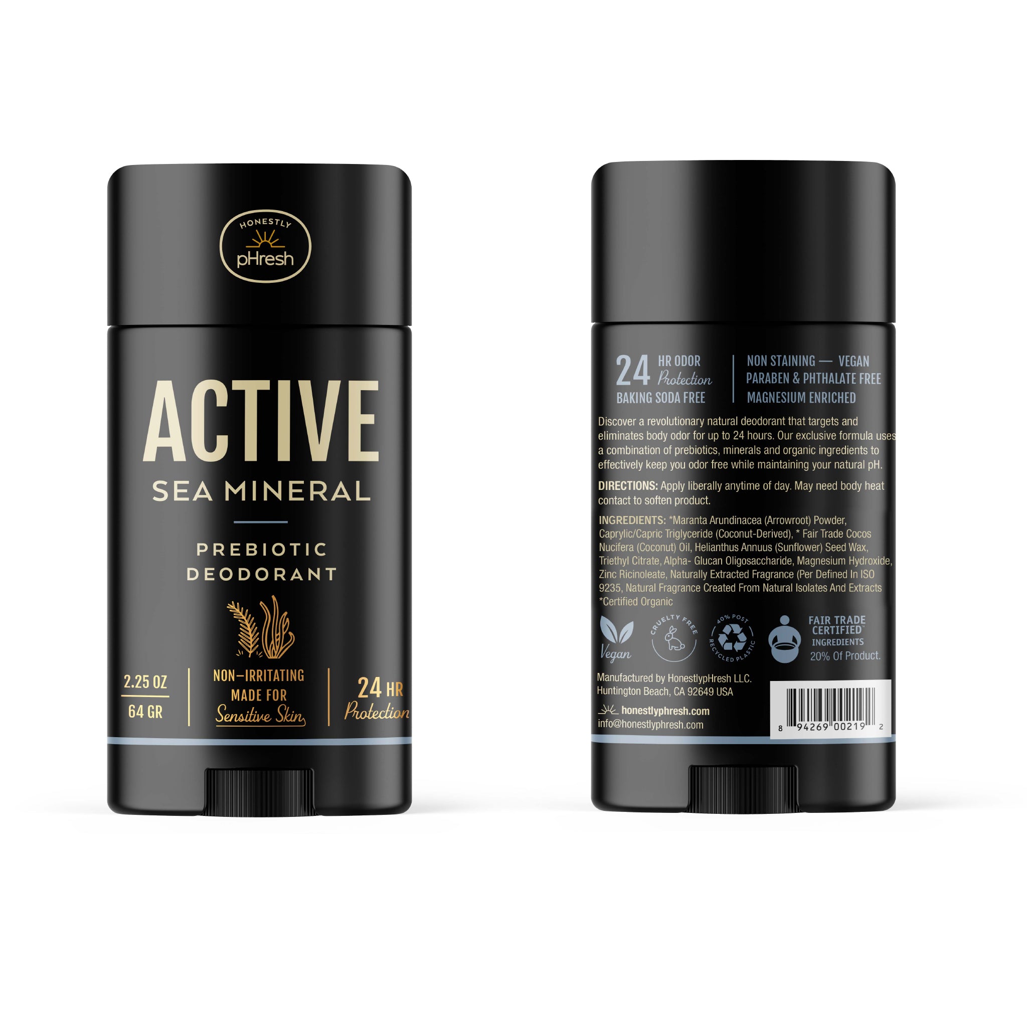 Active sea-inspired deodorant stick from Honestly pHresh.